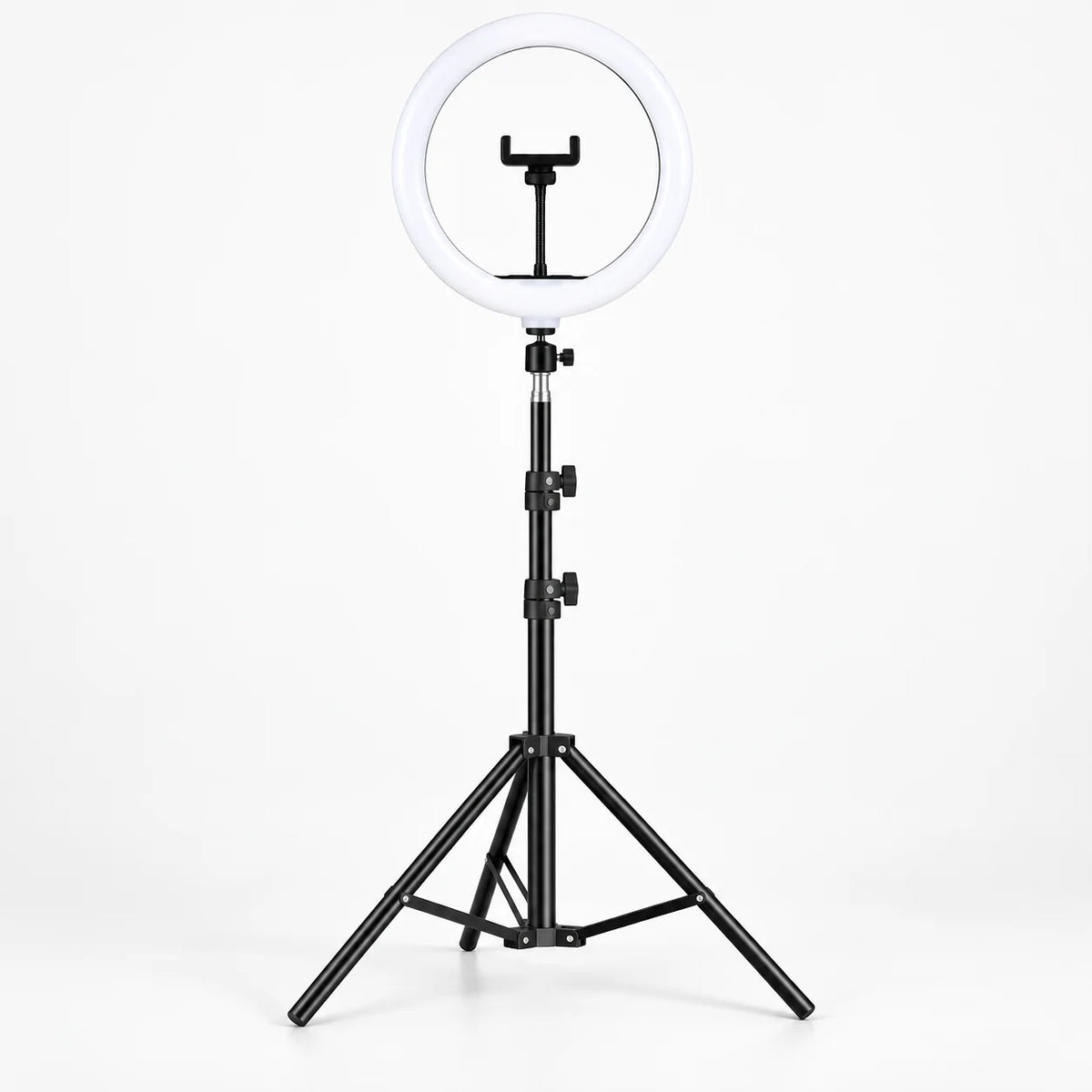 LED kruhové světlo s nastavitelným stativem a držákem telefonu, ideální pro fotografování a videokonference, 1