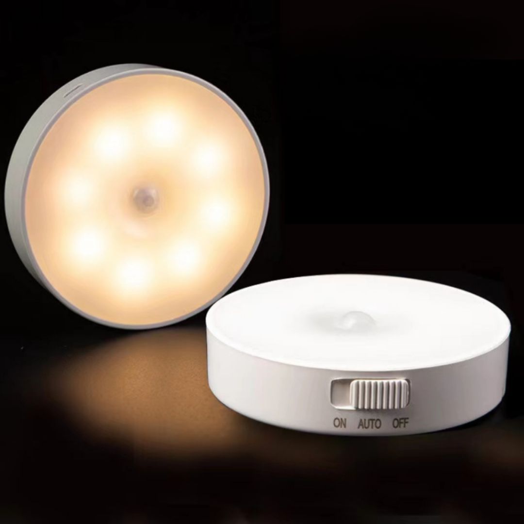 LED Lampa s Pohybovým Senzorem a Nastavitelným Jasem – Kulatá Bílá ABS Bezdrátová Montáž 5