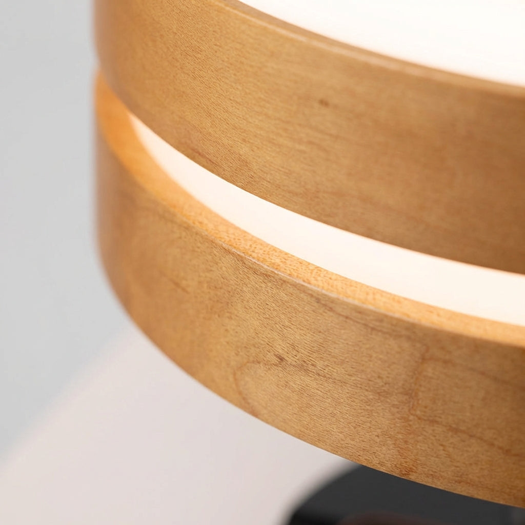 LED Stropní Lampa s Bluetooth Reproduktorem a Bezdrátovým Nabíjením – Moderní Dřevěné Akcenty, Stmívatelné Osvětlení 2