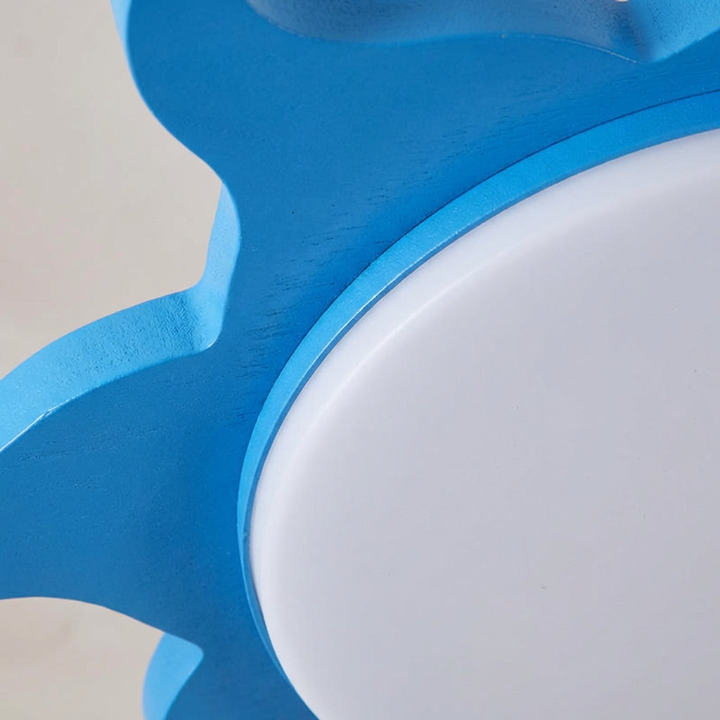 LED Stropní Svítidlo s Nastavitelnými Režimy – Dřevěné a Akrylové Světlo ve Tvaru Slunce pro Dětský Pokoj 3