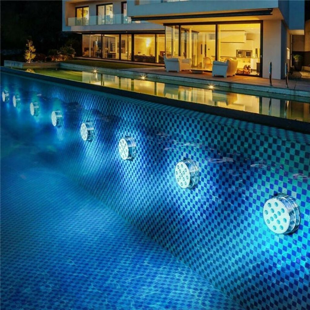 LED světlo do bazénu s dálkovým ovládáním, barevnými režimy a vodotěsným ponorným design 1