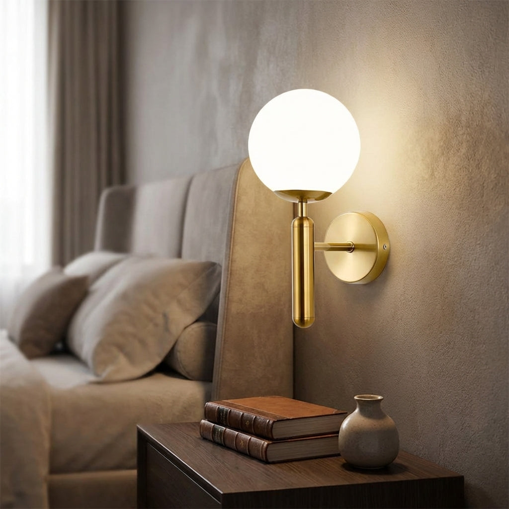LED nástěnná lampa s ručně vyráběným stínidlem – elegantní kovová povrchová úprava, teplé světlo, zlatá nebo černá 1