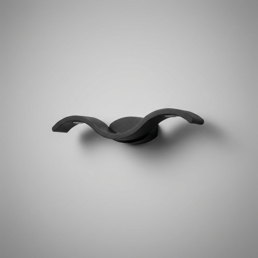 LED nástěnné svítidlo s dvojitým paprskem, minimalistický design, úsporné, černý kov 37 cm 0