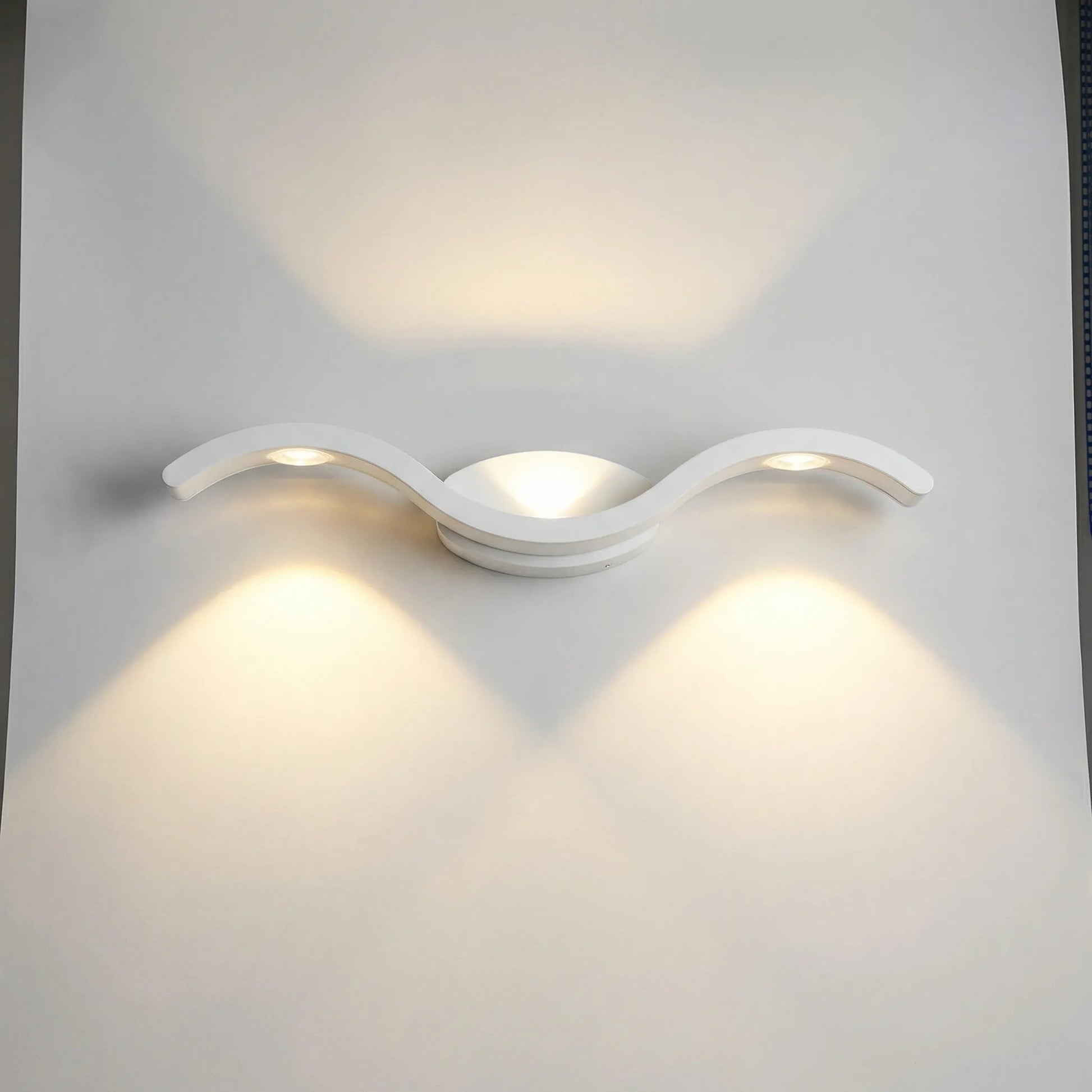 LED nástěnné svítidlo s dvojitým paprskem, minimalistický design, úsporné, černý kov 37 cm 2