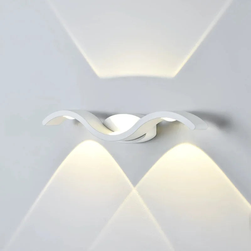 LED nástěnné svítidlo s dvojitým paprskem, minimalistický design, úsporné, černý kov 37 cm 5