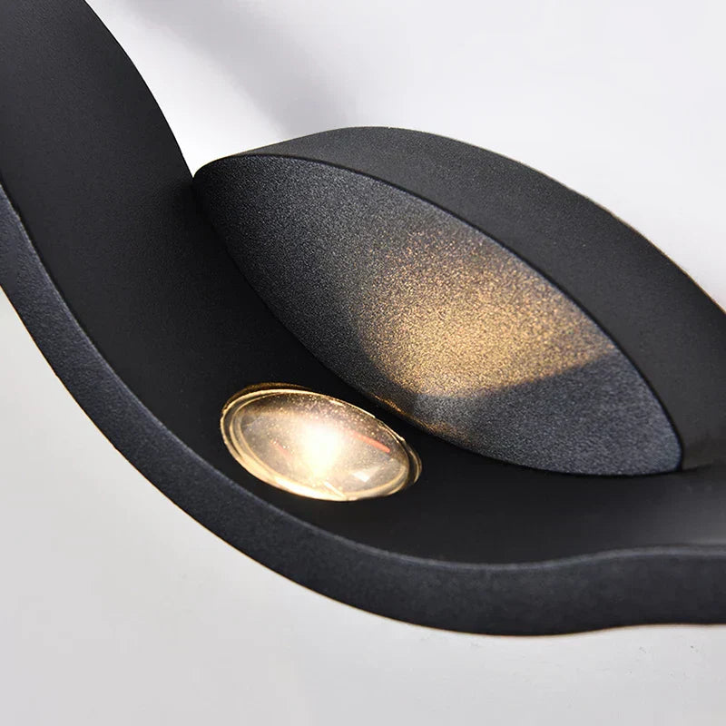 LED nástěnné svítidlo s dvojitým paprskem, minimalistický design, úsporné, černý kov 37 cm 6
