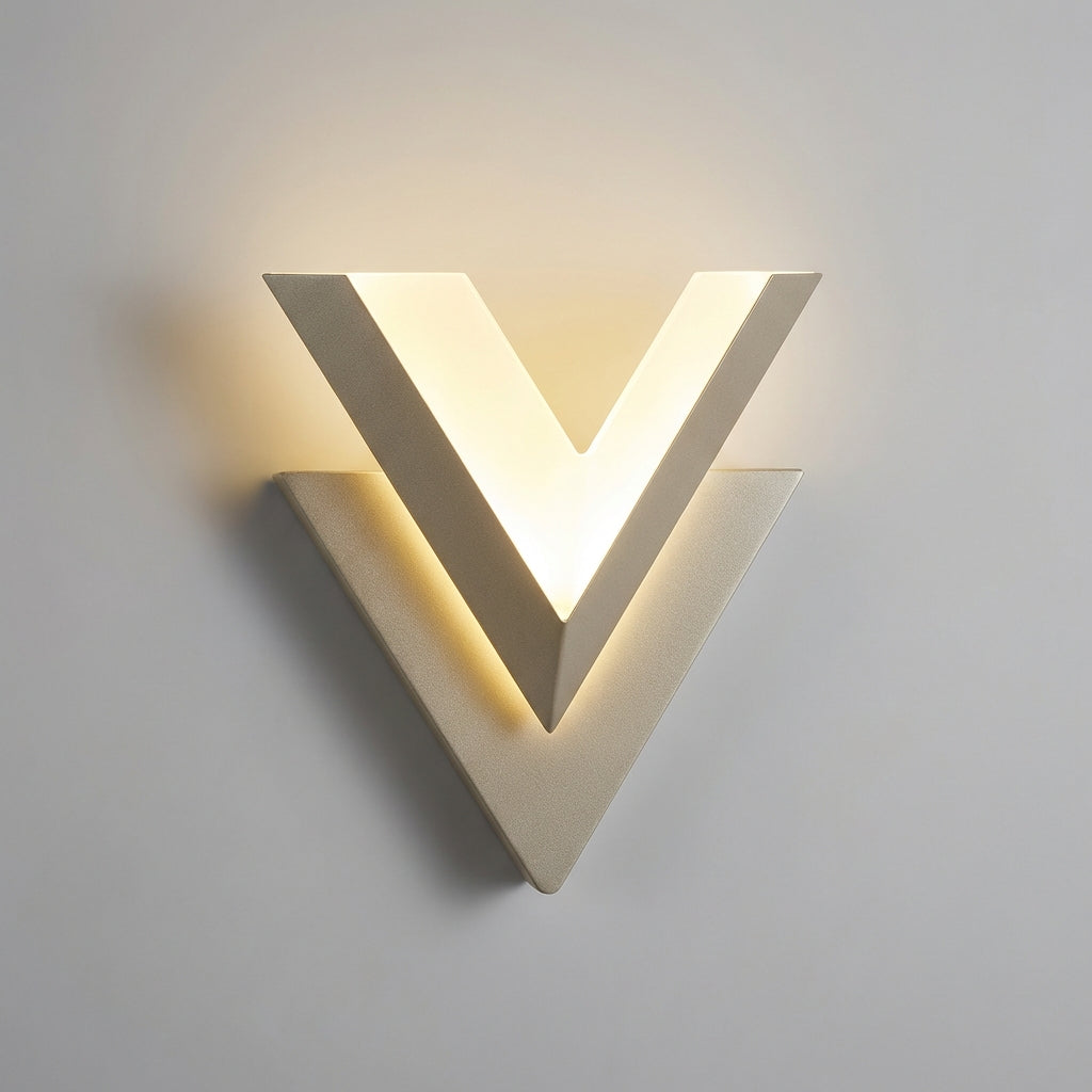 LED nástěnné svítidlo s dvouvrstvým osvětlením - moderní tvar V, energeticky úsporné, vertikální/horizontální montáž 0