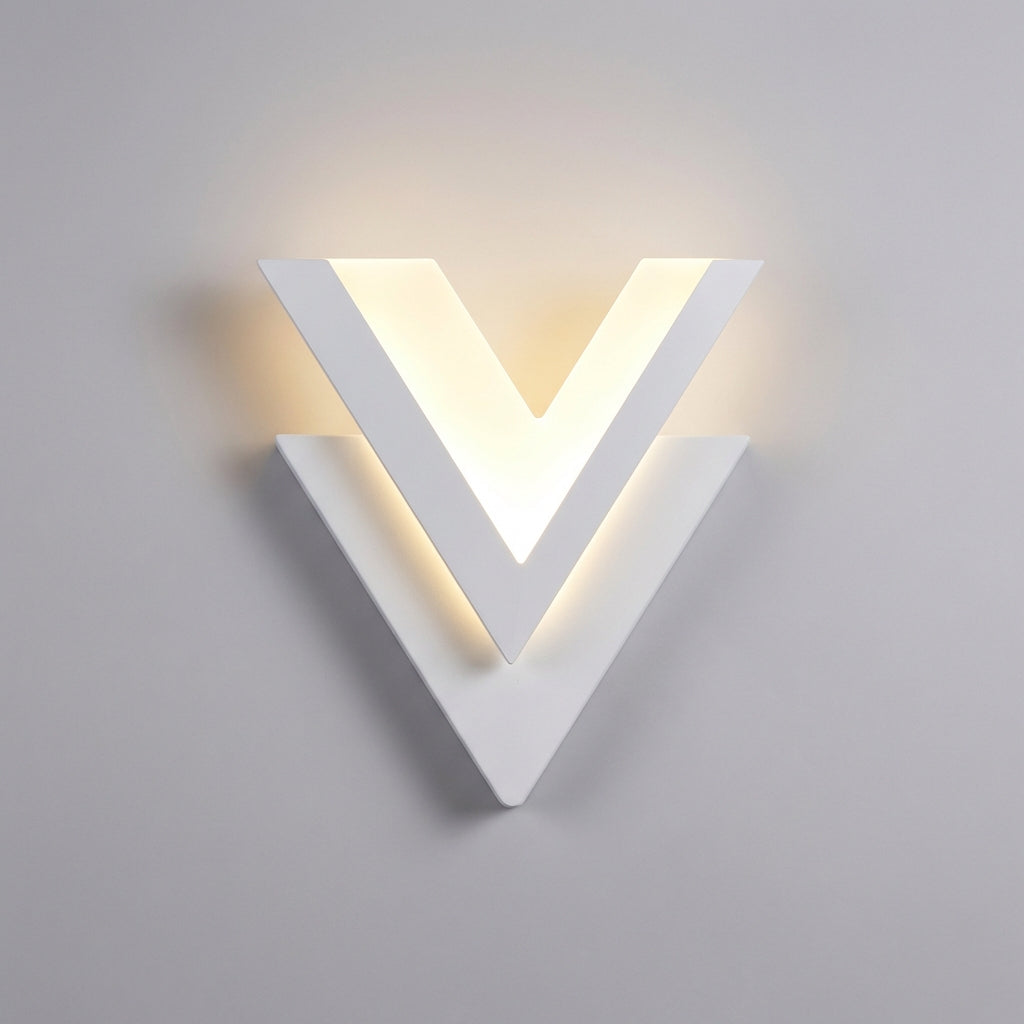 LED nástěnné svítidlo s dvouvrstvým osvětlením - moderní tvar V, energeticky úsporné, vertikální/horizontální montáž 2