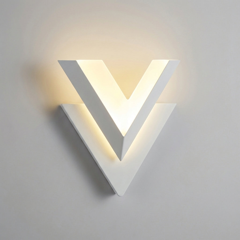 LED nástěnné svítidlo s dvouvrstvým osvětlením - moderní tvar V, energeticky úsporné, vertikální/horizontální montáž 4