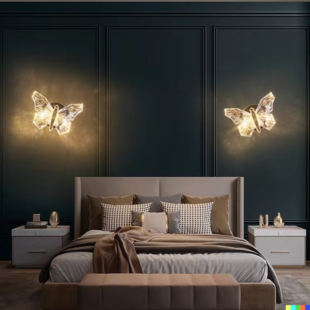 LED nástěnné svítidlo s energeticky úspornou technologií a sochařským designem – nástěnná lampa Butterfly 4