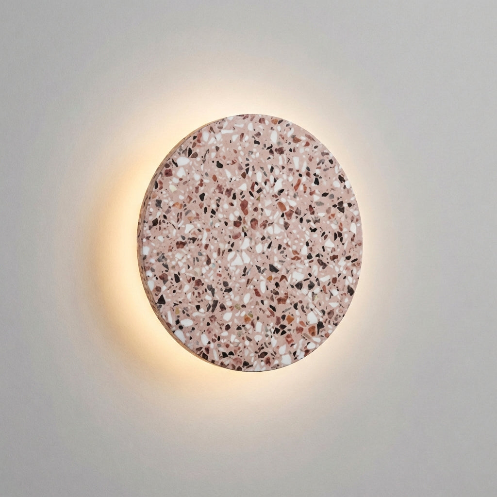 LED nástěnné svítidlo s halo efektem a strukturovaným terazzovým povrchem – moderní design 25 cm 5