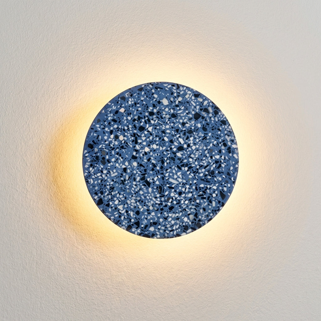 LED nástěnné svítidlo s halo efektem a strukturovaným terazzovým povrchem – moderní design 25 cm 6