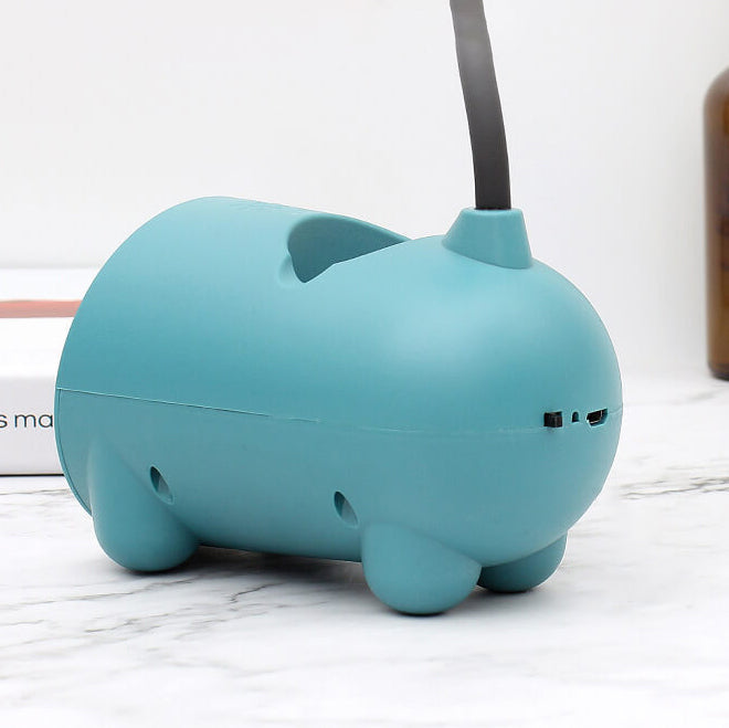 LED stolní lampa s králíkem a organizérem na pera – dotykové ovládání a nabíjení přes USB pro dívky 1