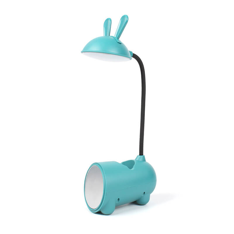LED stolní lampa s králíkem a organizérem na pera – dotykové ovládání a nabíjení přes USB pro dívky 3