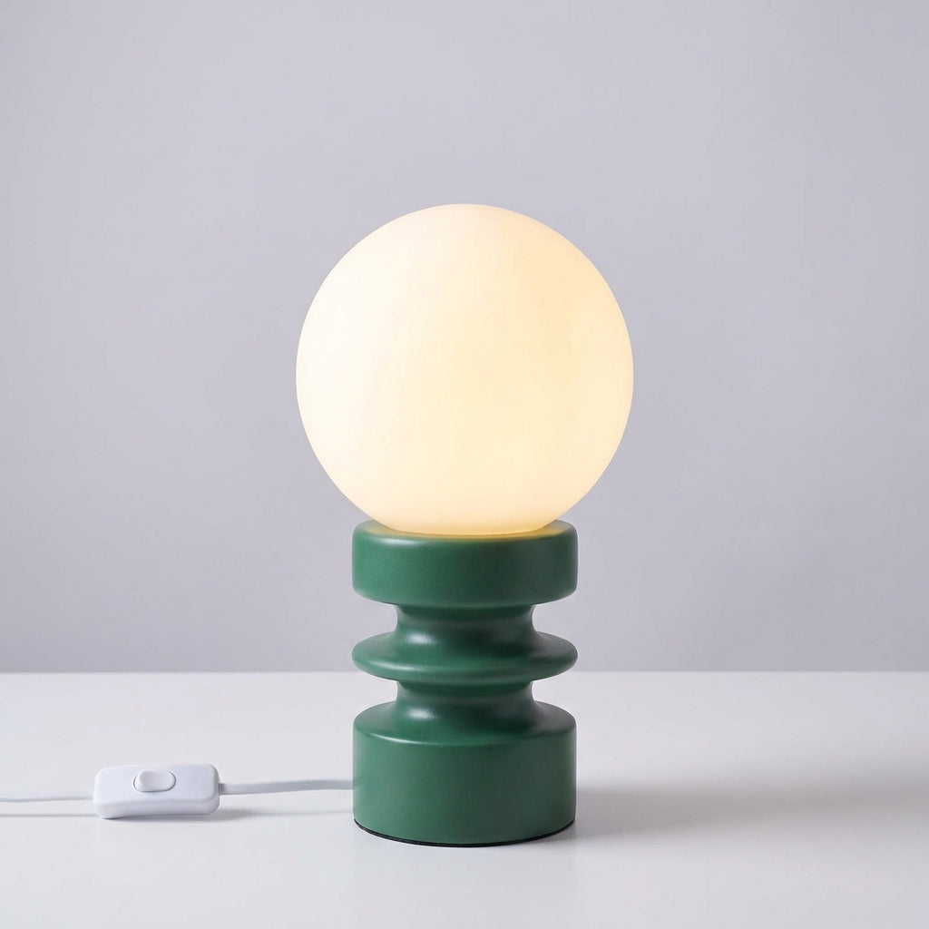 LED stolní lampa s matným stínidlem a dřevěnou základnou – vintage minimalistická stolní lampa do obývacího pokoje 2