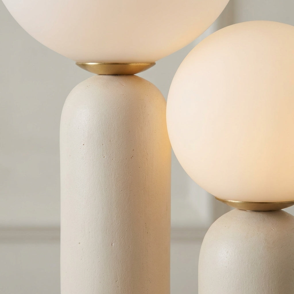 LED stolní lampa s nastavitelným osvětlením a skleněným stínidlem – moderní sochařský tvar 49 cm 3