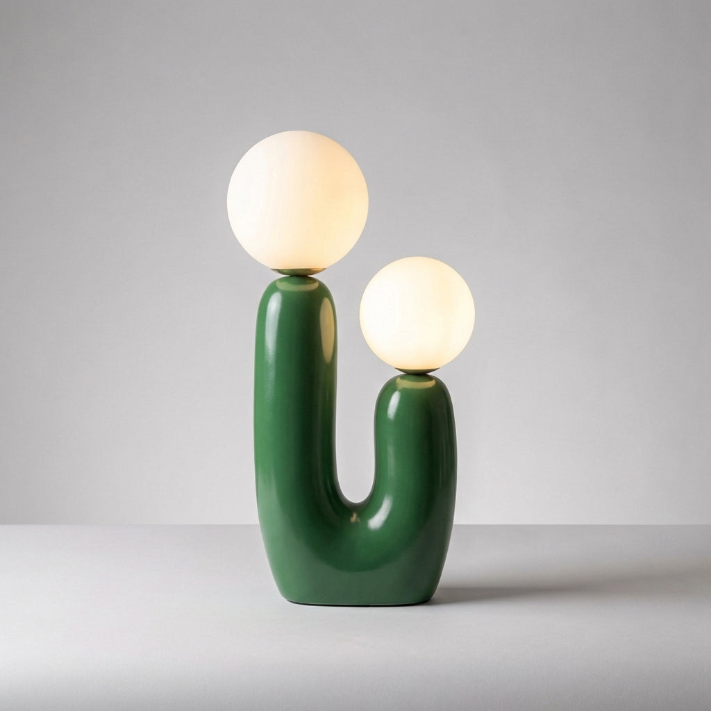 LED stolní lampa s nastavitelným osvětlením a skleněným stínidlem – moderní sochařský tvar 49 cm 4