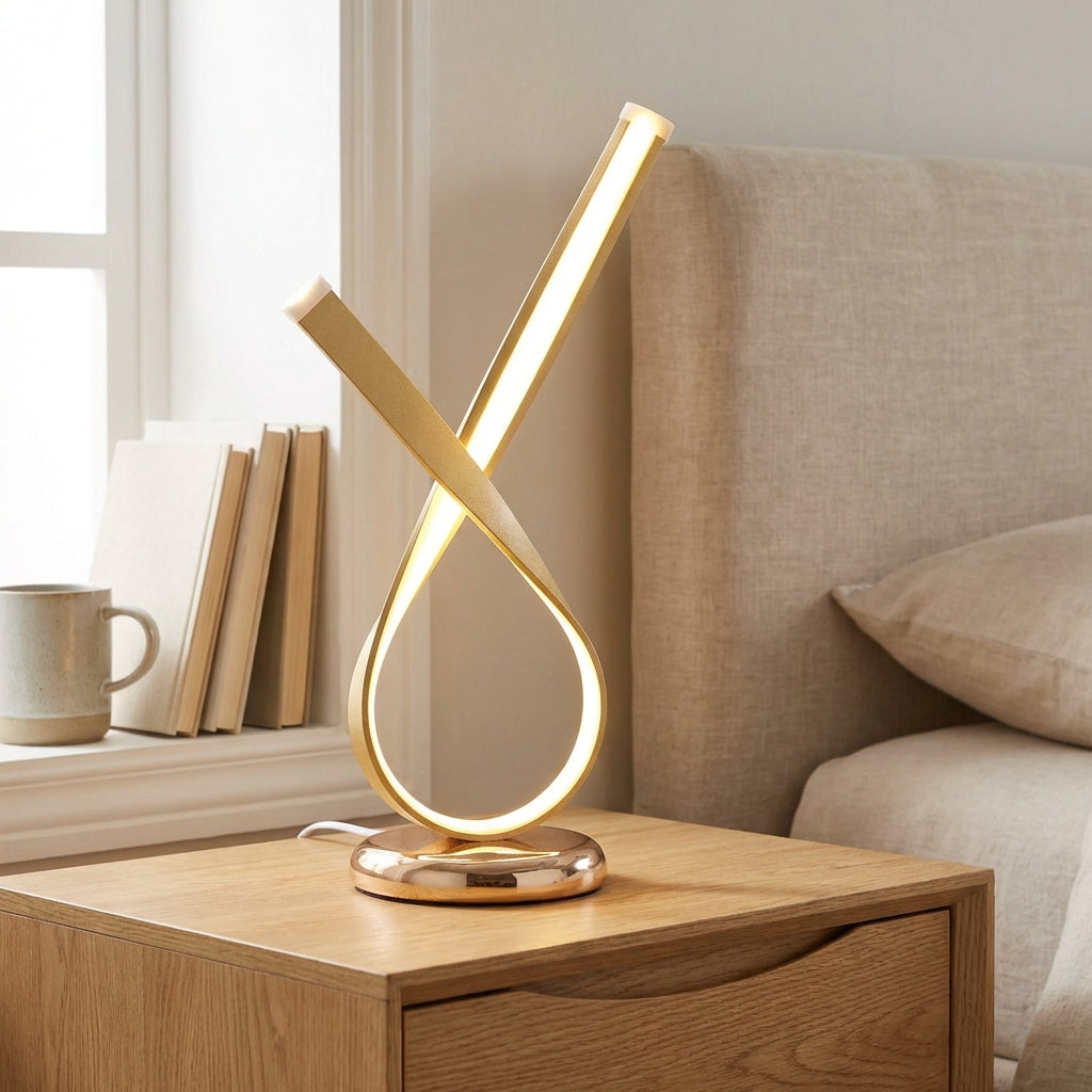 LED stolní lampa s teplým difuzorem – sochařský design z leštěné oceli – kompaktní 30 cm 1