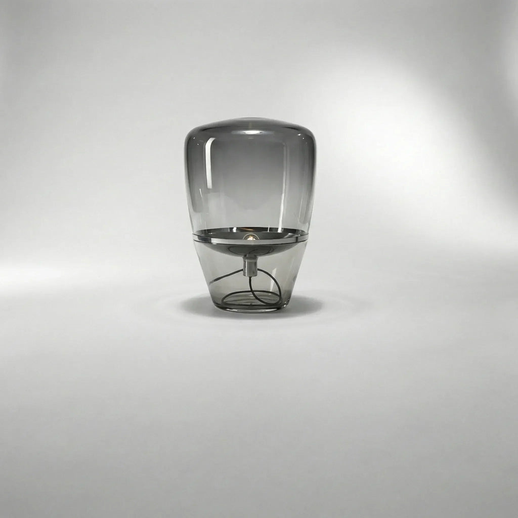 LED stolní lampa se skleněným stínidlem, skandinávský design, měkké světlo, kovová základna - 21x30cm, 28x40cm, 43x60cm 4