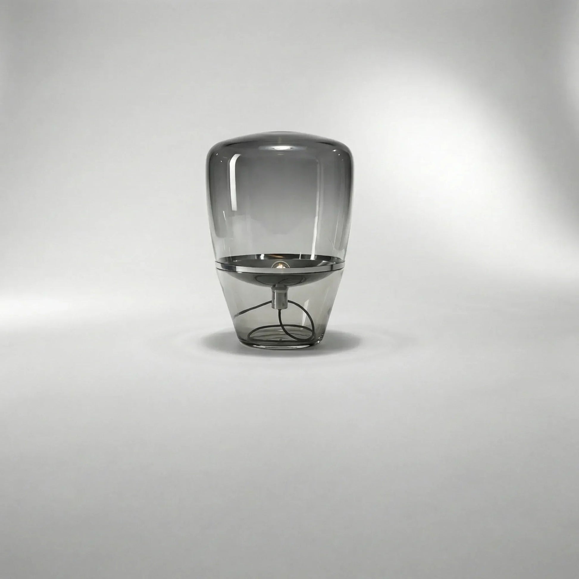 LED stolní lampa se skleněným stínidlem, skandinávský design, měkké světlo, kovová základna - 21x30cm, 28x40cm, 43x60cm 4