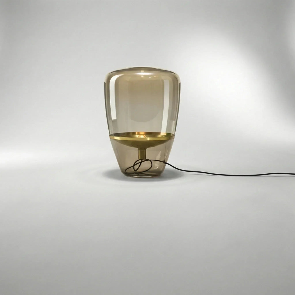 LED stolní lampa se skleněným stínidlem, skandinávský design, měkké světlo, kovová základna - 21x30cm, 28x40cm, 43x60cm 5