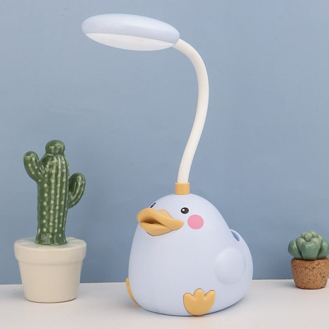 LED stolní lampa ve tvaru kachny pro děti - žlutá, nastavitelný jas, úsporná stolní lampa 0