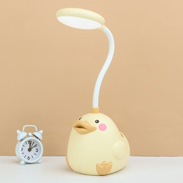 LED stolní lampa ve tvaru kachny pro děti - žlutá, nastavitelný jas, úsporná stolní lampa 1