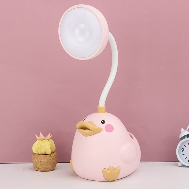 LED stolní lampa ve tvaru kachny pro děti - žlutá, nastavitelný jas, úsporná stolní lampa 3