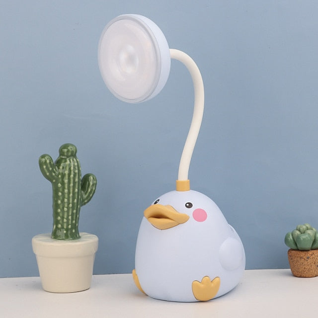 LED stolní lampa ve tvaru kachny pro děti - žlutá, nastavitelný jas, úsporná stolní lampa 5