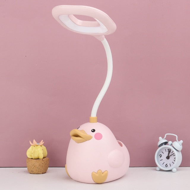 LED stolní lampa ve tvaru kachny pro děti - žlutá, nastavitelný jas, úsporná stolní lampa 6
