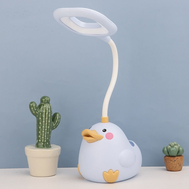 LED stolní lampa ve tvaru kachny pro děti - žlutá, nastavitelný jas, úsporná stolní lampa 8