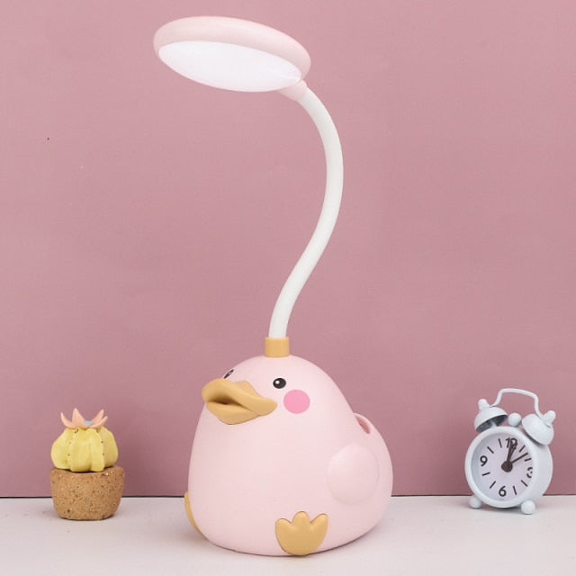 LED stolní lampa ve tvaru kachny pro děti - žlutá, nastavitelný jas, úsporná stolní lampa 9