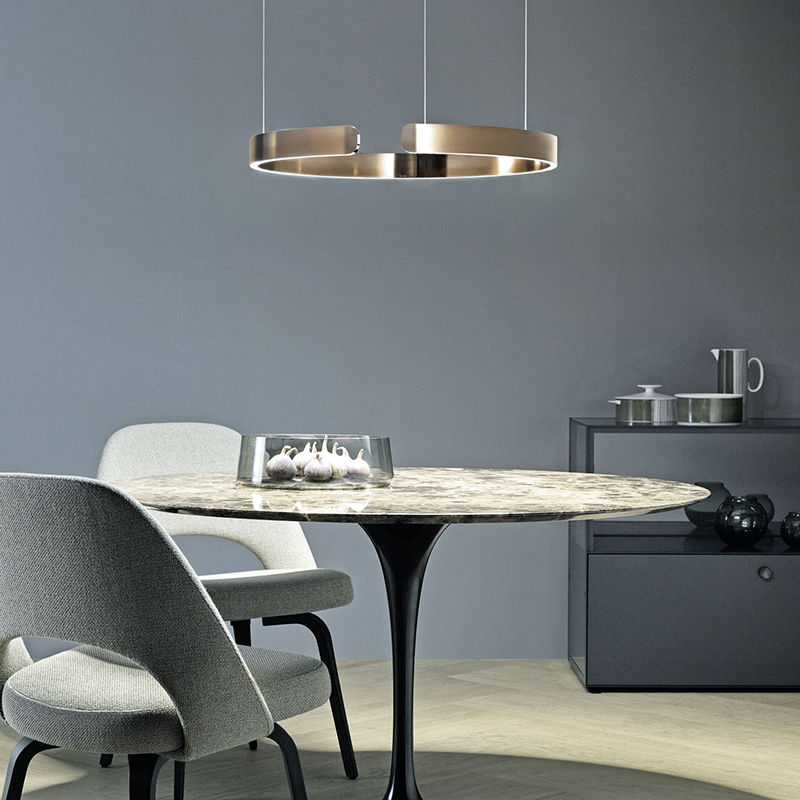LED stropní svítidlo se stmívatelnou funkcí a nastavitelnou výškou – moderní design v černé a zlaté barvě 10