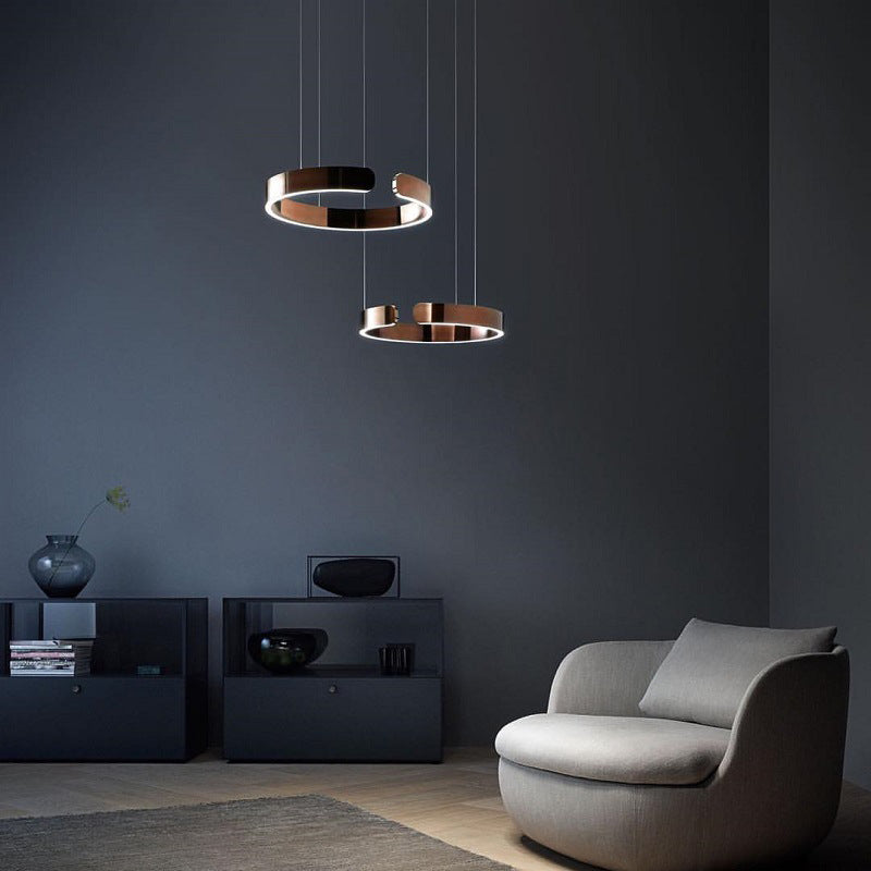 LED stropní svítidlo se stmívatelnou funkcí a nastavitelnou výškou – moderní design v černé a zlaté barvě 4