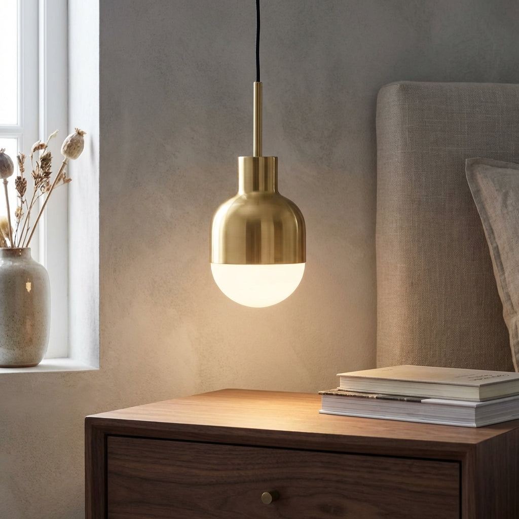LED závěsná lampa s nastavitelným kabelem a stmívatelností - měděná povrchová úprava, moderní design do obývacího pokoje 0