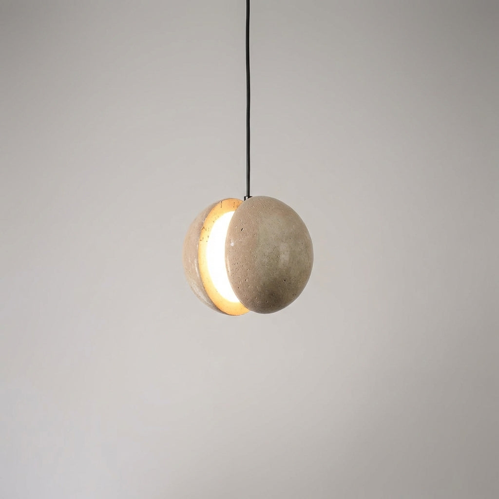 LED závěsná lampa s povrchem s kamenným efektem – kompaktní kulovitý design 2