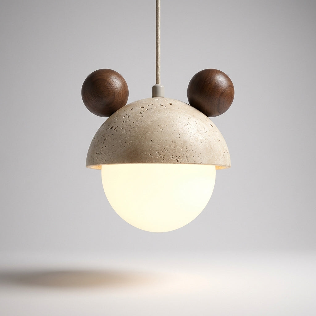 LED závěsná lampa s travertinovou povrchovou úpravou – teplé světlo do obývacího pokoje a jídelny – 16 cm x 16 cm 6