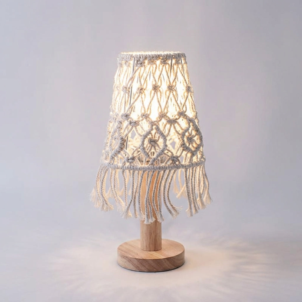 Lampa na Noční Stolek s Teplým Osvětlením a Dekorativním Stínidlem – Moderní Design, 30 cm 2
