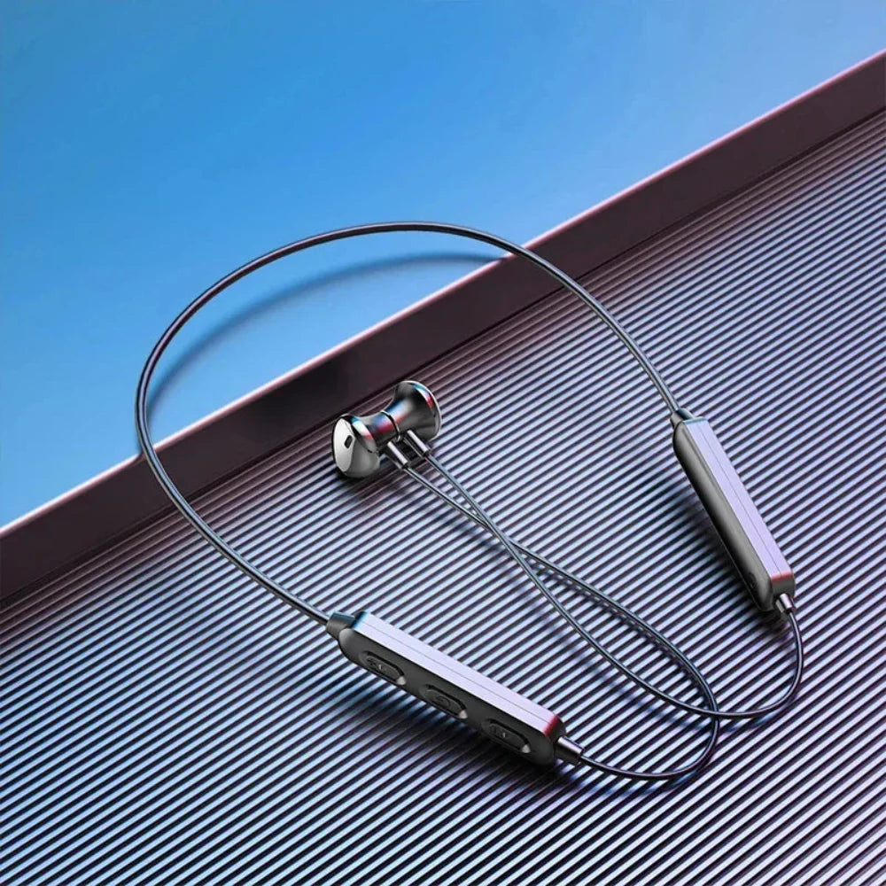 Lehká Bluetooth sluchátka s páskem na krk pro sport – bezdrátová, 12hodinová výdrž baterie, odolná vůči potu 0