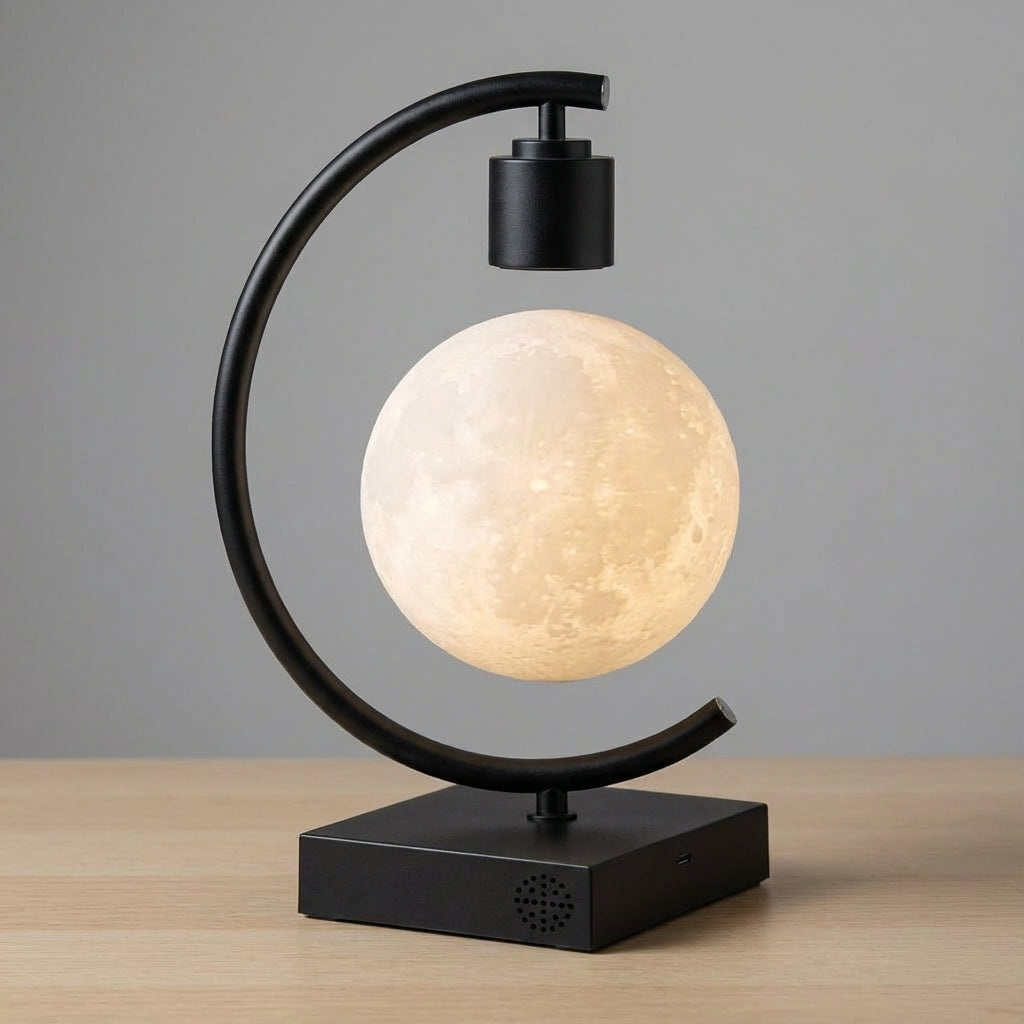 Levitující lampa Měsíc s nastavitelným LED světlem - dekorativní interiérová lampa, 13,97 cm, plovoucí efekt, ideální pro relaxaci 2