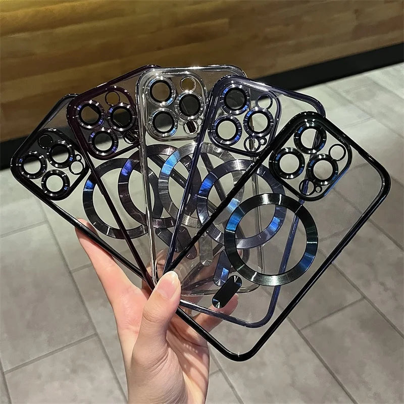 Magnetický měkký kryt se zlaceným povrchem pro iPhone – ochrana a styl 3