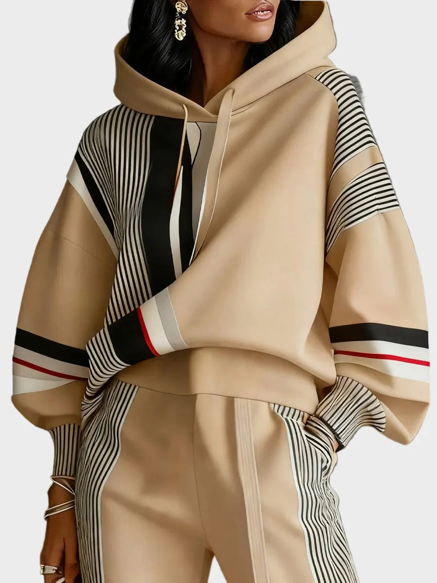 Unisex mikina s kapucí a geometrickým potiskem, vyrobená z pohodlné bavlněné směsi 1