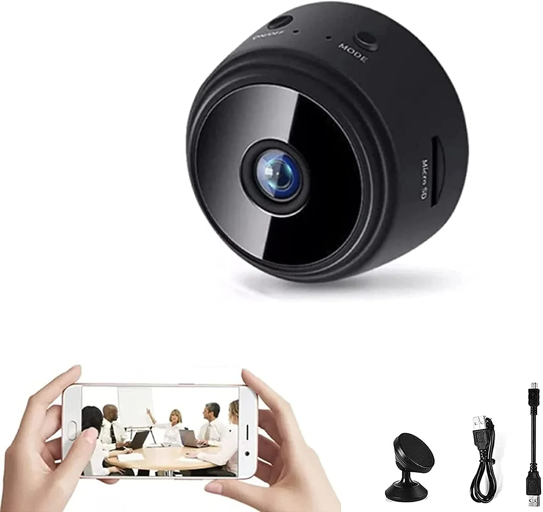 Mini kamera s 1080p rozlišením a nočním viděním, magnetická skrytá kamera s 150° ú 0