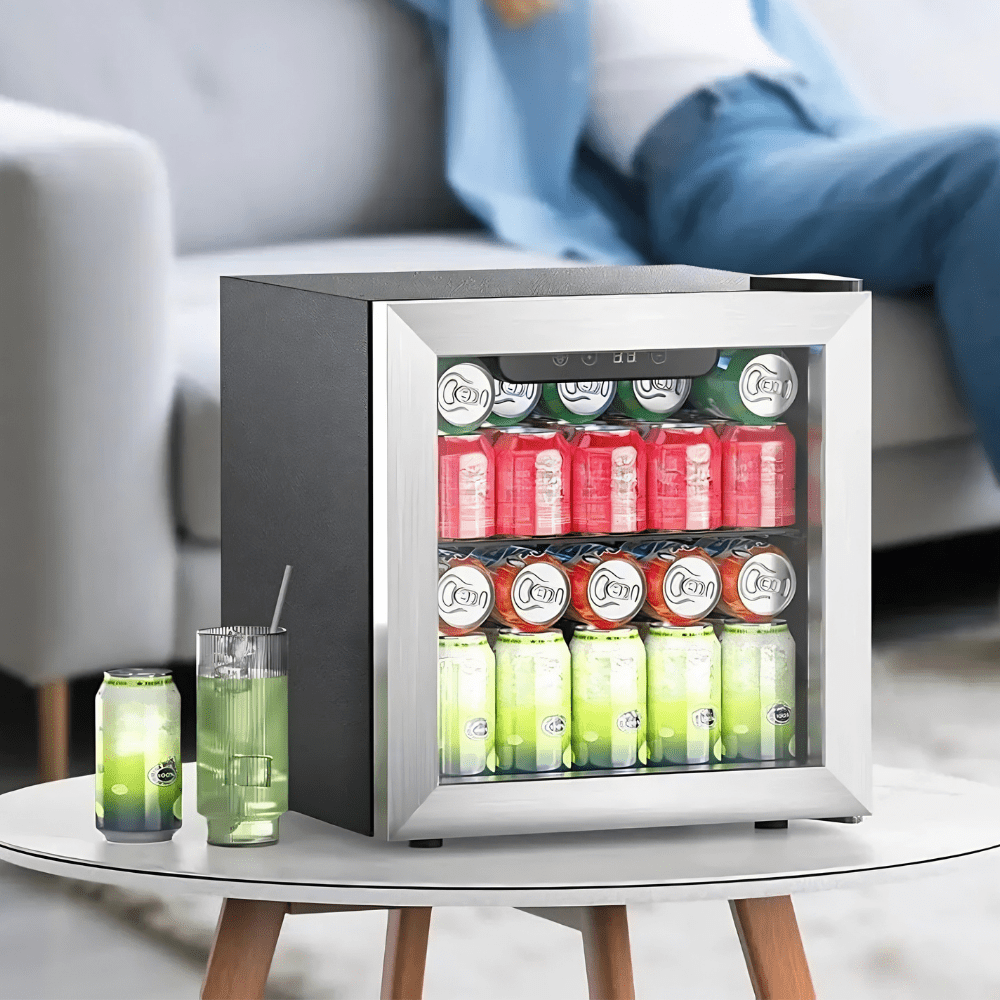 Mini Lednička s Digitální Regulací Teploty a Skleněnými Dveřmi – Koupelnový Bar s Nastavitelnými Policemi, 30 l 0