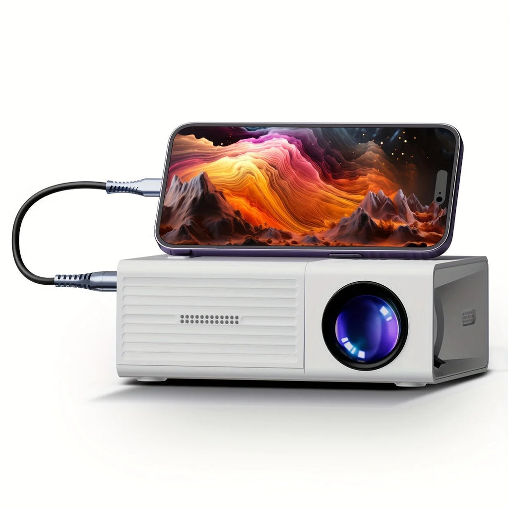 Mini projektor 3000 lumenů s HDMI a USB, ideální pro domácí kino a venkovní projekce, s přenosným 0
