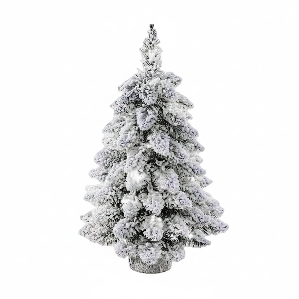 Mini vánoční stromeček 45 cm s teplým LED osvětlením a sněhovým efektem, ideální um 1