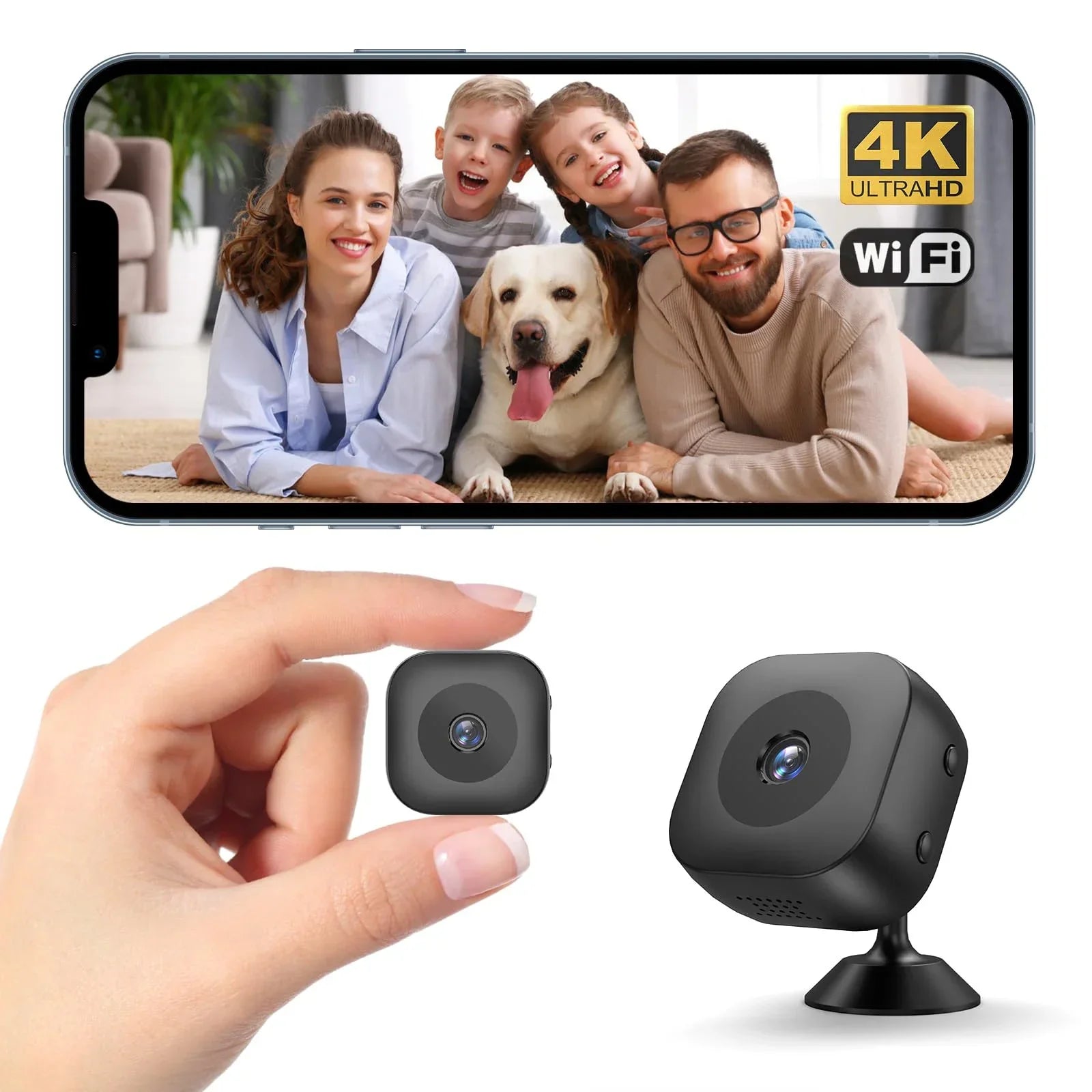 Mini WiFi kamera s detekcí pohybu a Full HD 1080P - Kompaktní bezpečnostní kamera 0