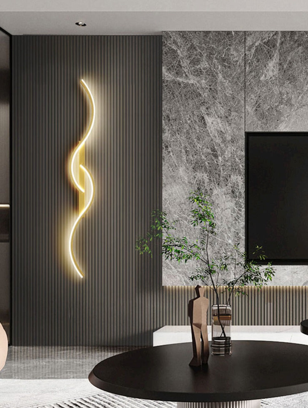 Moderní LED nástěnná lampa – umělecká kombinace forem 0