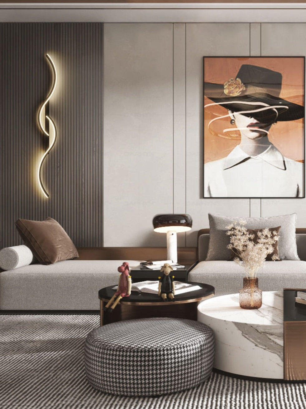 Moderní LED nástěnná lampa – umělecká kombinace forem 6
