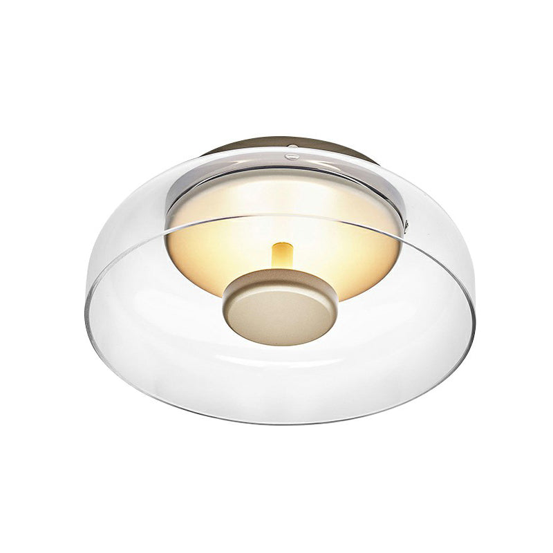 Moderní LED stropní svítidlo pro zapuštěnou montáž – skleněný design v kouřově šedé nebo jantarové barvě, teplé bílé světlo pro haly a vstupy 1